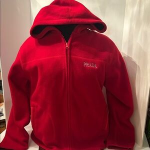 Prada Vibrant Red Zip-Up Hoodie